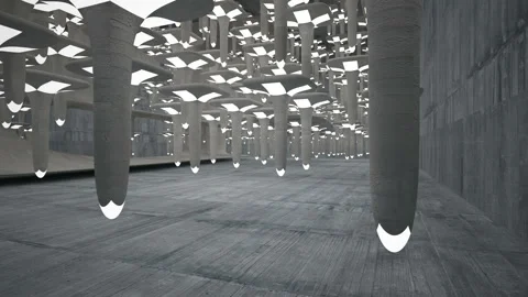 Empty dark abstract concrete room interior. Architectural background.  Stock Footage 100725602