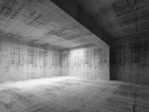 Empty dark abstract concrete room interior. 3d render illustration Stock Illustration