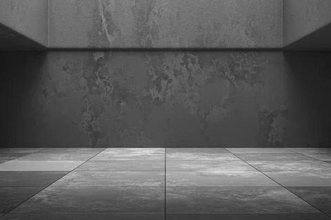 Empty dark abstract concrete room perspective interior. 3d render Stockillustratie