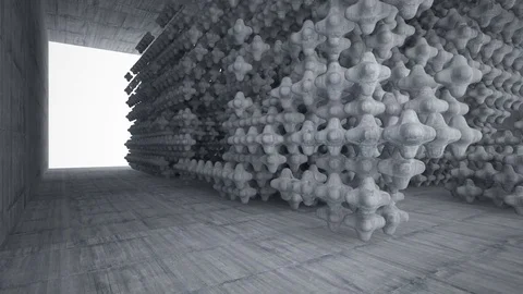 Empty dark abstract concrete smooth interior . Architectural background. Видео 82784139