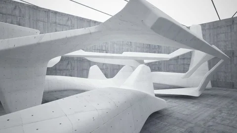 Empty dark abstract concrete smooth interior . Architectural background. Stock Footage 83354500
