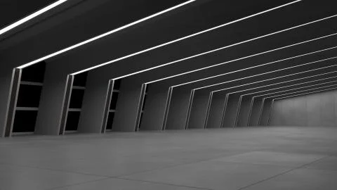 Empty dark abstract modern concrete interior. 3D illustration. 3D rendering. 库存插图