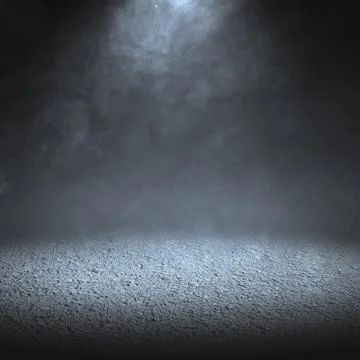 Empty dark asphalt surface illuminated by a dim spotlight against a black b.. Stock Photos