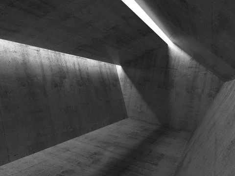 Empty dark concrete interior 3 d render Stockillustratie