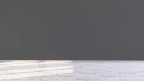 Empty dark gray wall in a room with sunlight through the window 3d render Stock Illustration