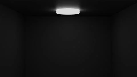 An empty dark room with a ceiling light and downlighting for lighting, renova Stock Illustration