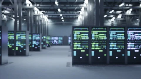 Empty data center housing servers Stock Footage 246773343