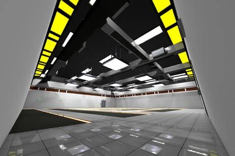 Empty Data Center Room 3D Model