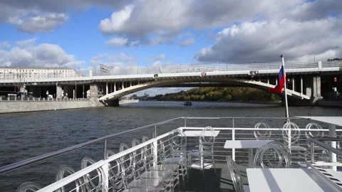 Empty deck of sailing tour boat Stock Footage 261730007