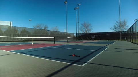 Empty dedicated pickleball court Stock Footage 322715883
