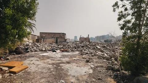 An empty demolished site on the edge of Sharjah, UAE. Stock Footage 335962756