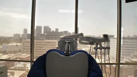 Empty Dental Chair Overlooking Beverly Hills Stock Footage 202107083
