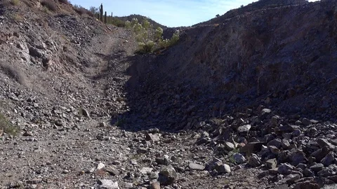 An Empty Desert Background Plate with Explosion in Distance  	 Stock Footage 70645964
