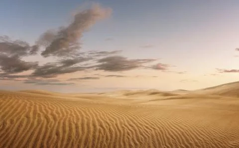 Empty desert background at the sunset Stock Photos