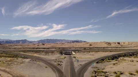 Empty Desert Roads Stock Photos
