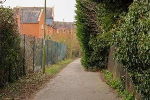 An Empty deserted footpath Stock Photos