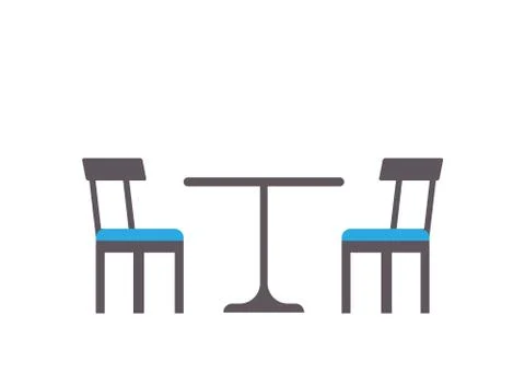 Empty Design of Table with Soft Chairs Vector Stock Illustration