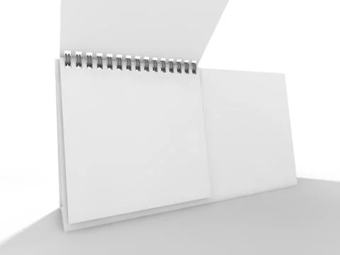 Empty desk calendar on table. Mockup design concept. 3D Illustrazione stock