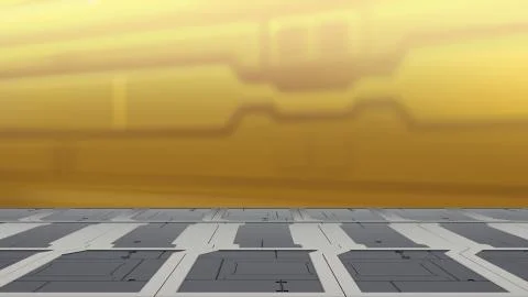 Empty desk space platform with Blur sci-fi Background 3d illustration 库存插图