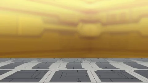 Empty desk space platform with Blur sci-fi Background 3d illustration 库存插图