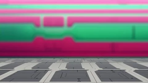 Empty desk space platform with Blur sci-fi Background 3d illustration 库存插图