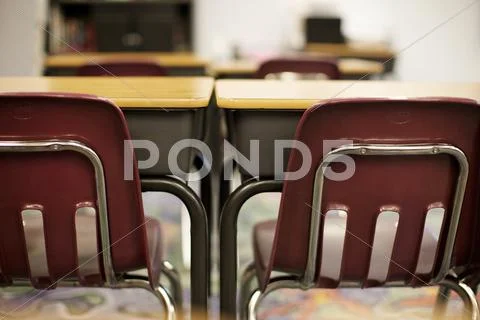 Empty Desks 2 Stock Photos