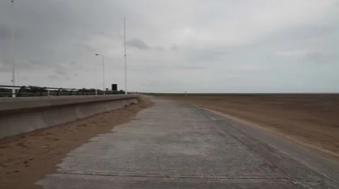 Empty Desolate Beach Pan Right to Left Stock Footage 50243758