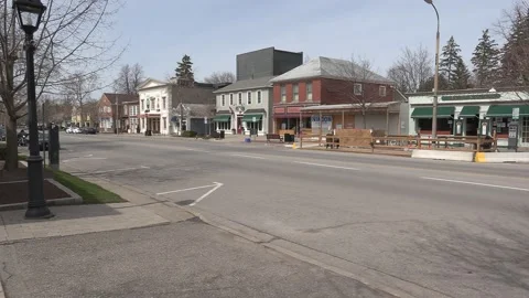 Empty devastated small tourist town in COVID 19 pandemic lockdown Видео 152062509