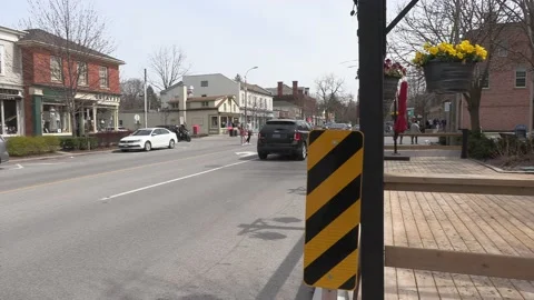 Empty devastated small tourist town in COVID 19 pandemic lockdown Видео 152062992