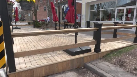 Empty devastated small tourist town in COVID 19 pandemic lockdown 動画素材 152063403