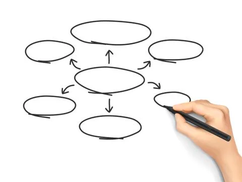 Empty diagram drawn by 3d hand Ilustração Stock