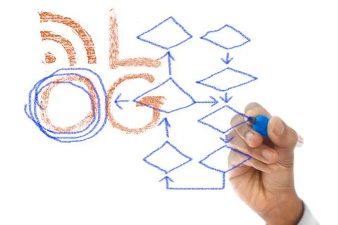Empty diagram drawn on transparent wipe board Illustrazione stock