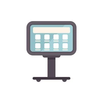 Empty digital information board showing flight departure schedule Stock Illustration