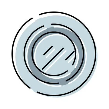 Empty dining plate minimal flat line icon Illustrazione stock