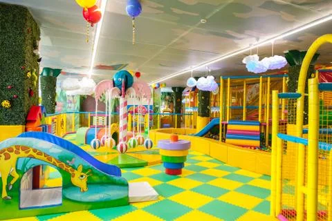 An empty dining room table in cafeteria Stock Photos