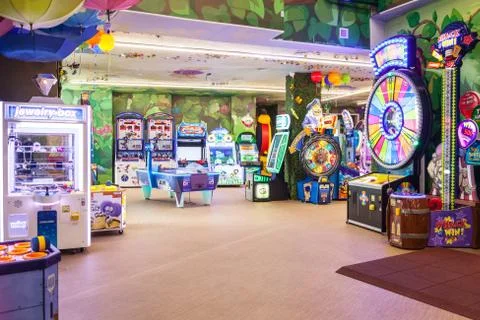 An empty dining room table in cafeteria Stock Photos