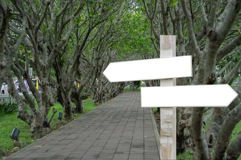 Empty directional arrows information panel path trail marker display board .. Stock Photos