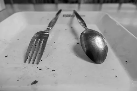 Empty dish table done spoon fork Photos
