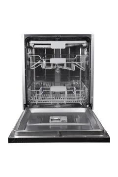 Empty dishwasher on white background Stock Photos
