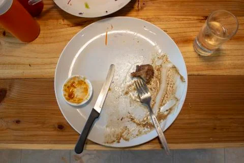 Empty disk on the wood table Stock Photos