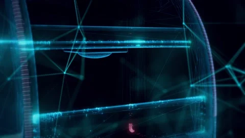 Empty display cooler fridge hologram Close up 4k Stock Footage 148487334