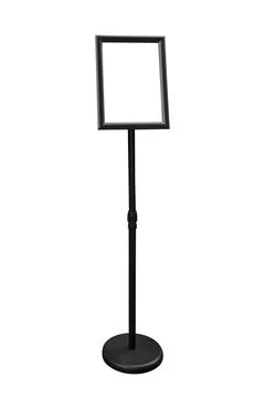 Empty display stand, Metal Menu Holder or Sign Holder with copy space isola.. Stock Photos