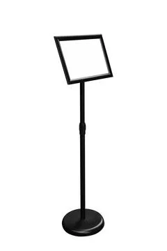 Empty display stand, Metal Menu Holder or Sign Holder with copy space isola.. Stock Photos
