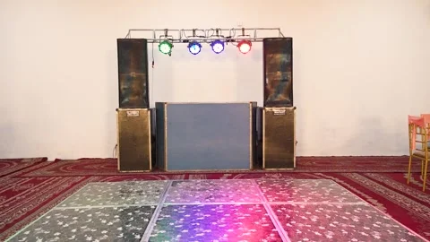 Empty DJ Booth and Dance Floor Stock Footage 341548199