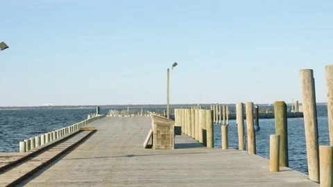 Empty dock on beautiful summer day Video stock 75176180