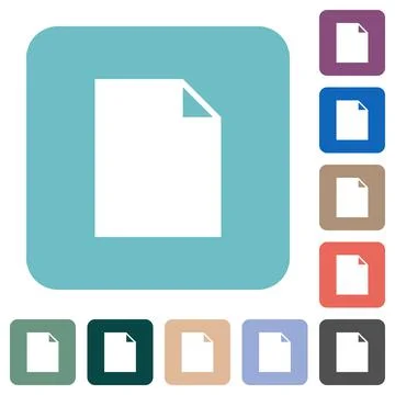 Empty document sheet solid rounded square flat icons 库存插图