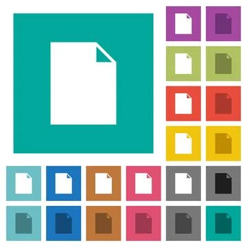 Empty document sheet solid square flat multi colored icons 库存插图