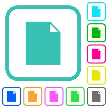 Empty document sheet solid vivid colored flat icons Illustrazione stock