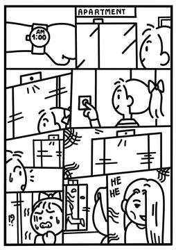 The Empty Door Opens at One AM Illustrazione stock