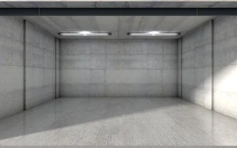 Empty Double Garage Stock Illustration